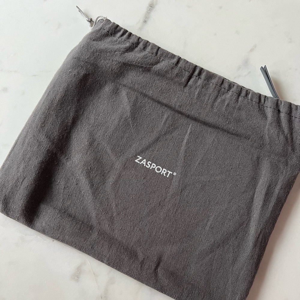 Grey leather wallet clutch